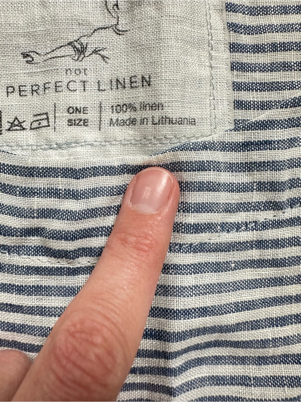 notPERFECTLINEN Blue and White Striped Cotton Boxy Top - Picture 5 of 5